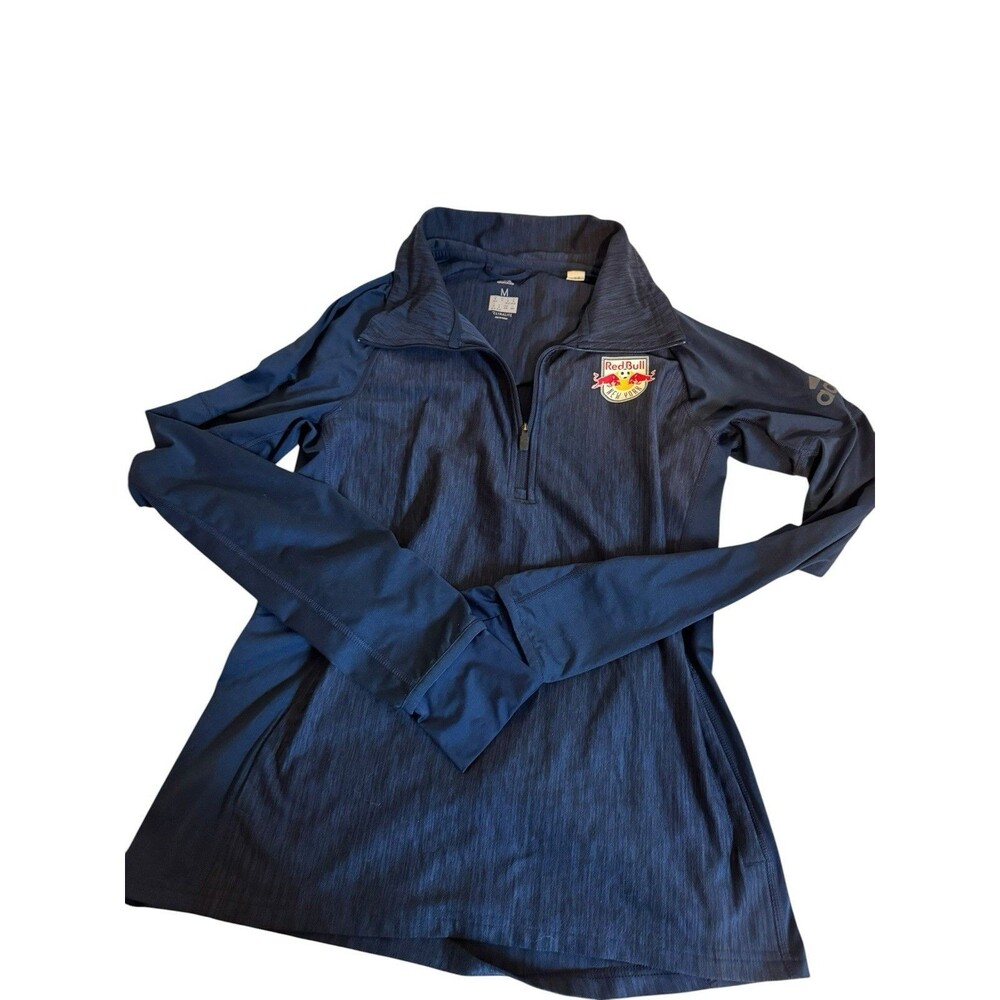 Adidas New York Red Bull Navy Blue ClimaCool Pullover Jacket Quarter Zipper Med